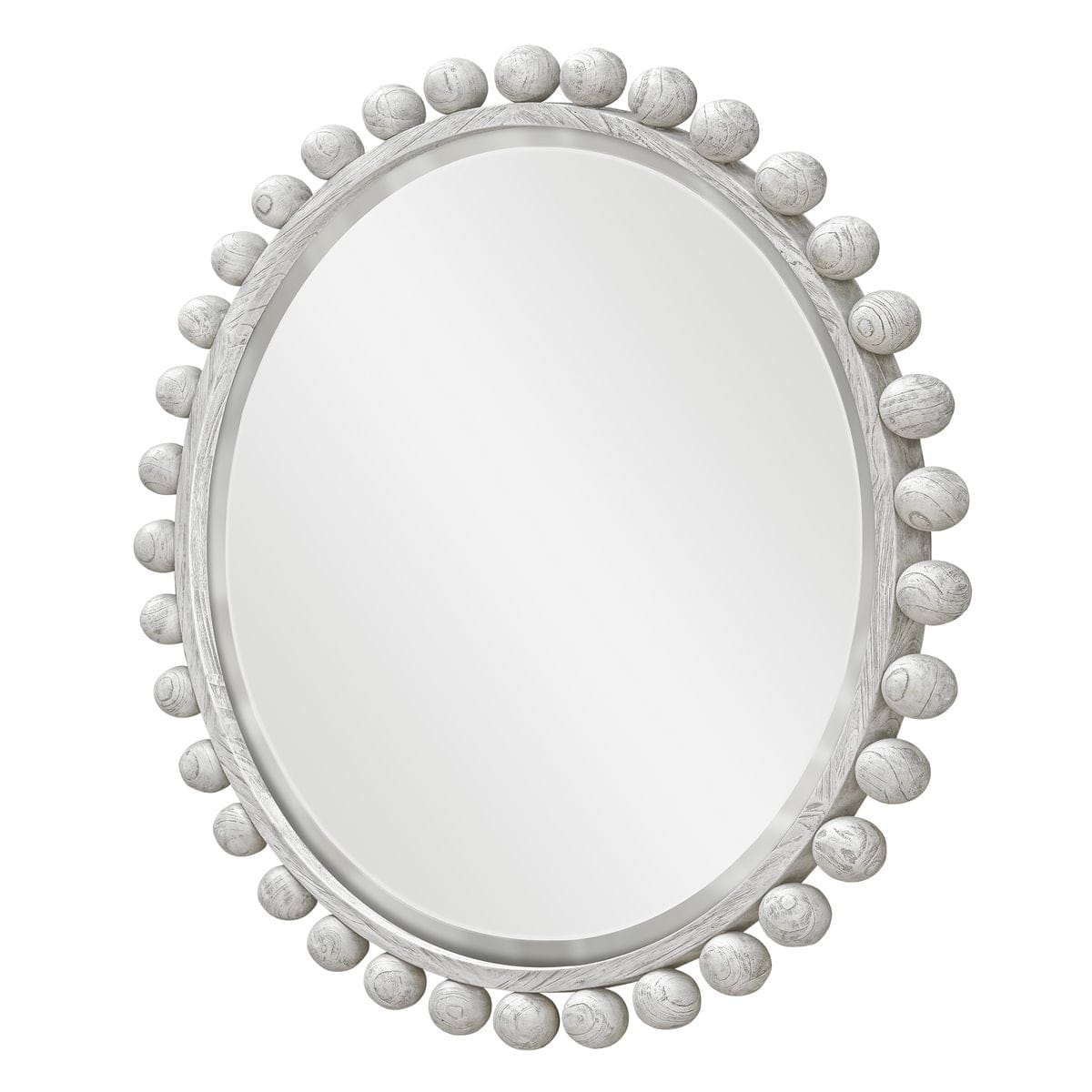 Uttermost Mirrors Cyra Round Wood Mirror in Aged Ivory House of Isabella UK