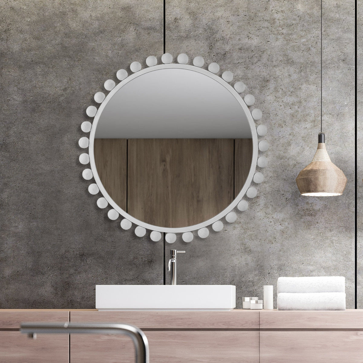 Uttermost Mirrors Cyra White Round Mirror House of Isabella UK