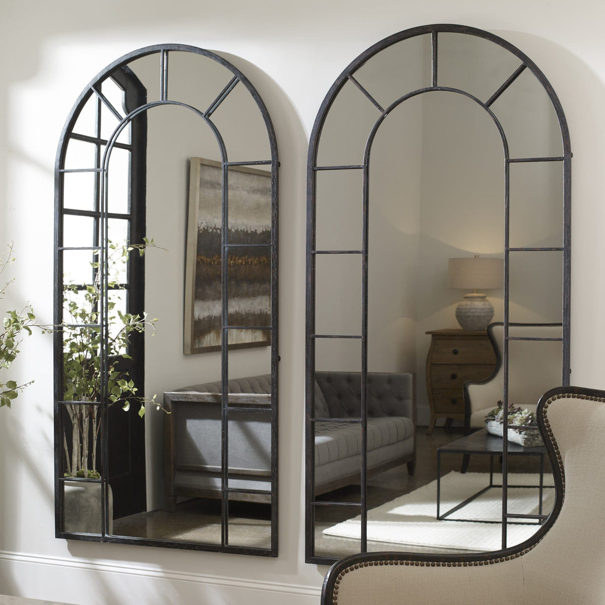 Uttermost Mirrors Dillingham Black Arch Mirror House of Isabella UK