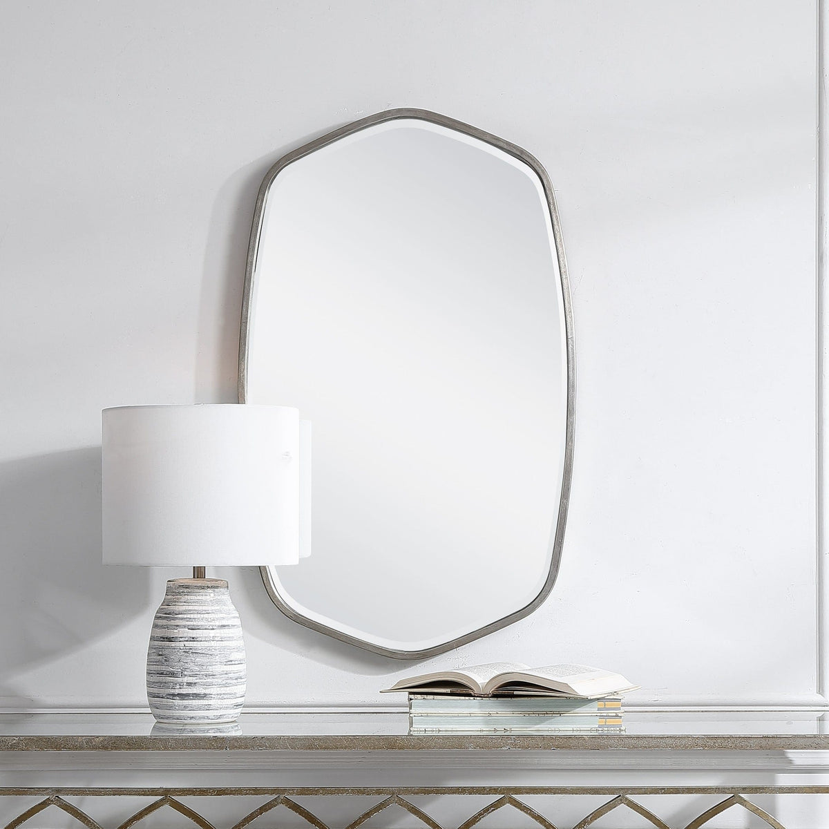 Uttermost Mirrors Duronia Brushed Silver Mirror House of Isabella UK