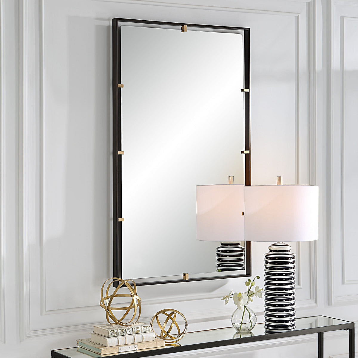 Uttermost Mirrors Egon Rectangular Bronze Mirror House of Isabella UK