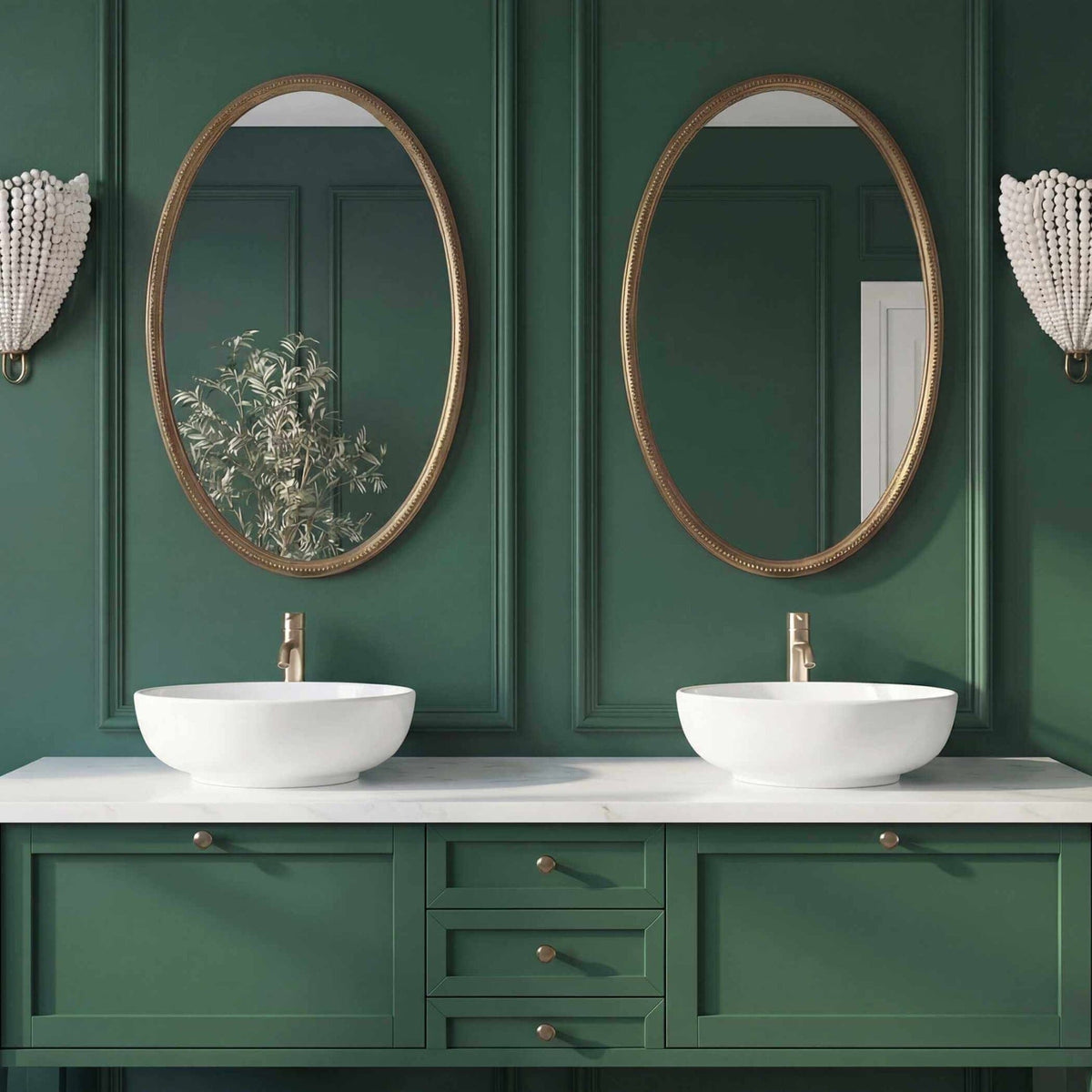 Uttermost Mirrors Ellis Beaded Brass Oval Mirror House of Isabella UK