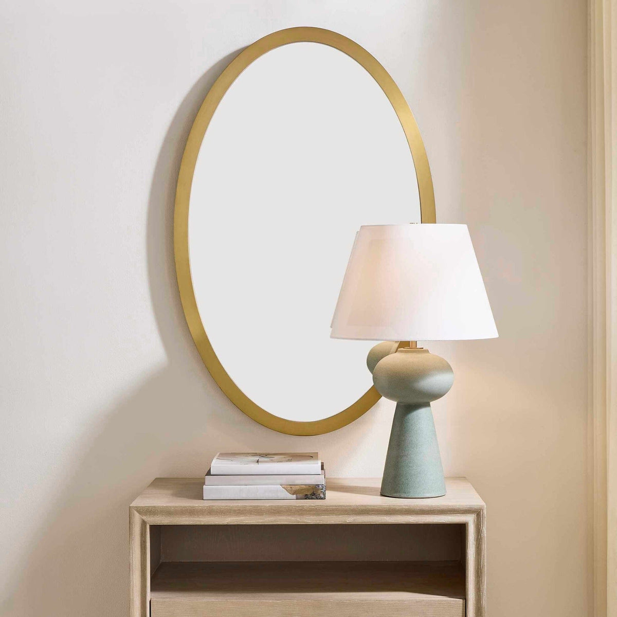 Uttermost Mirrors Elstree Antique Brass Oval Mirror House of Isabella UK
