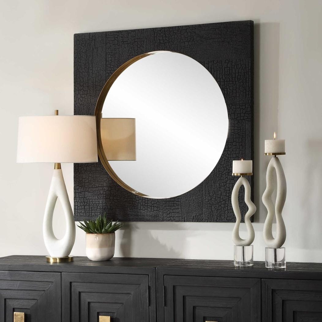 Uttermost Mirrors Ember Black Square Mirror House of Isabella UK