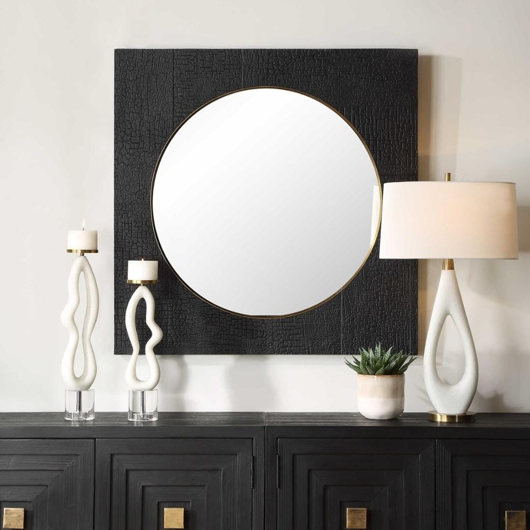 Uttermost Mirrors Ember Black Square Mirror House of Isabella UK