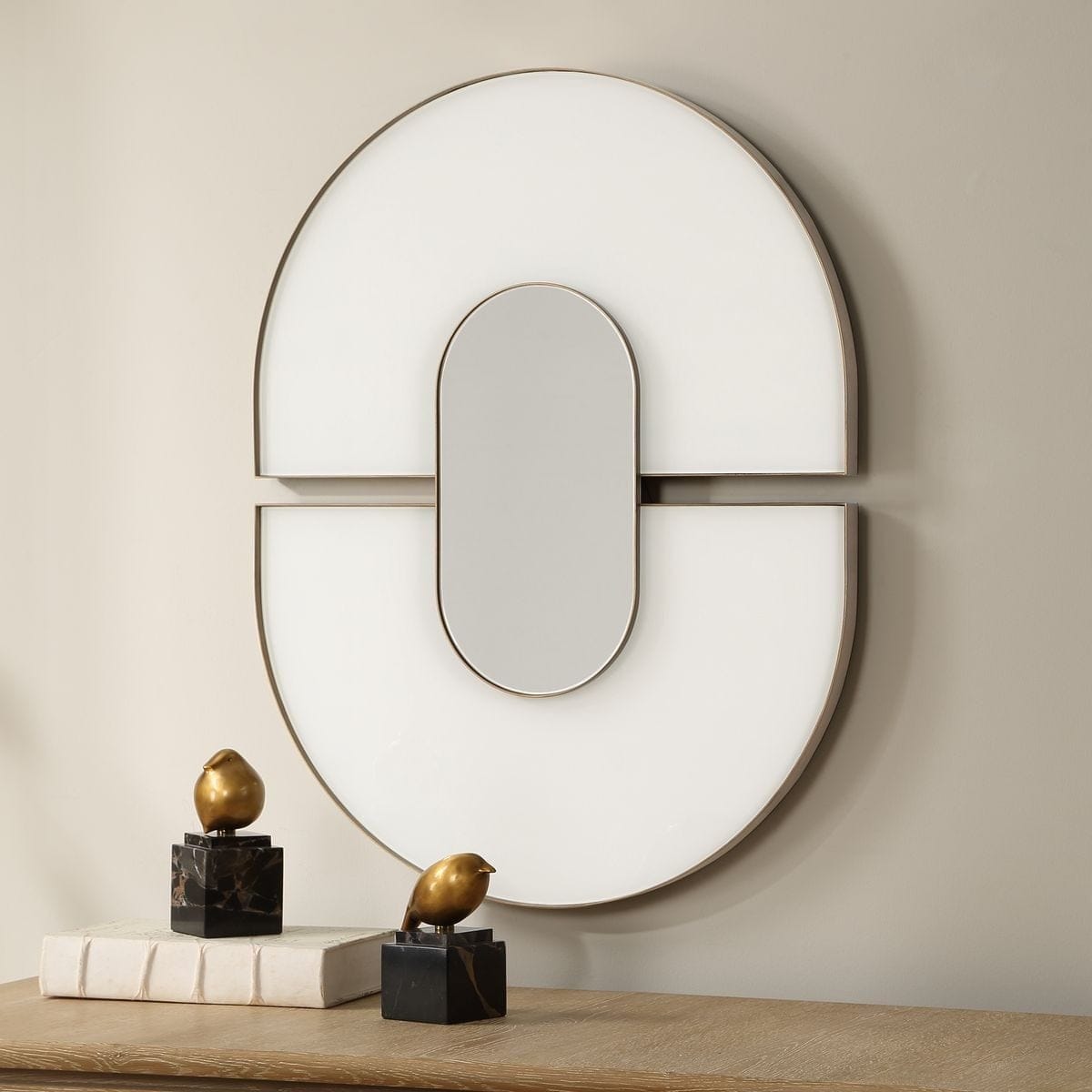 Uttermost Mirrors Encase Modern Oval Mirror in White House of Isabella UK