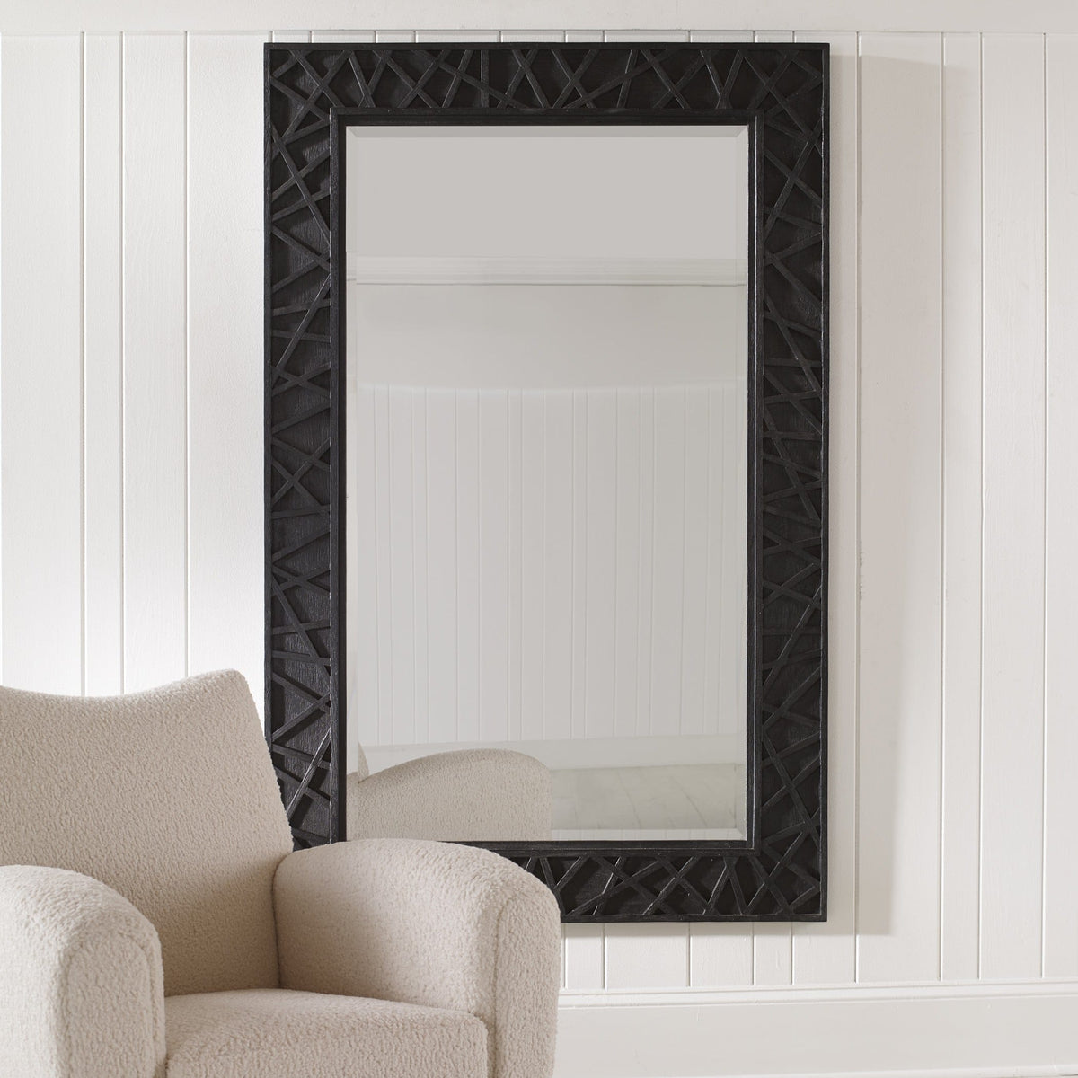 Uttermost Mirrors Everest Satin Black Mirror House of Isabella UK