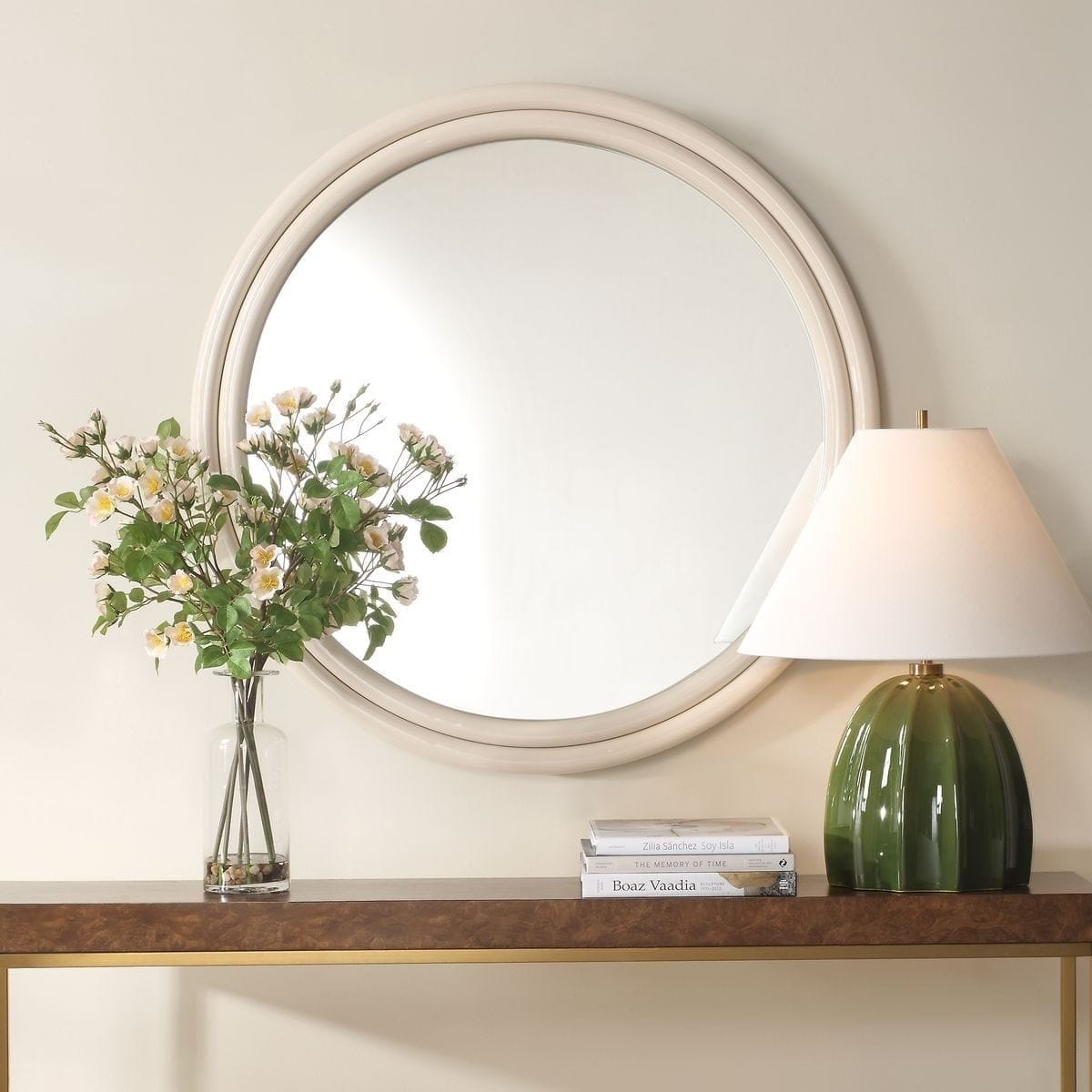Uttermost Mirrors Florian Warm White Round Mirror House of Isabella UK