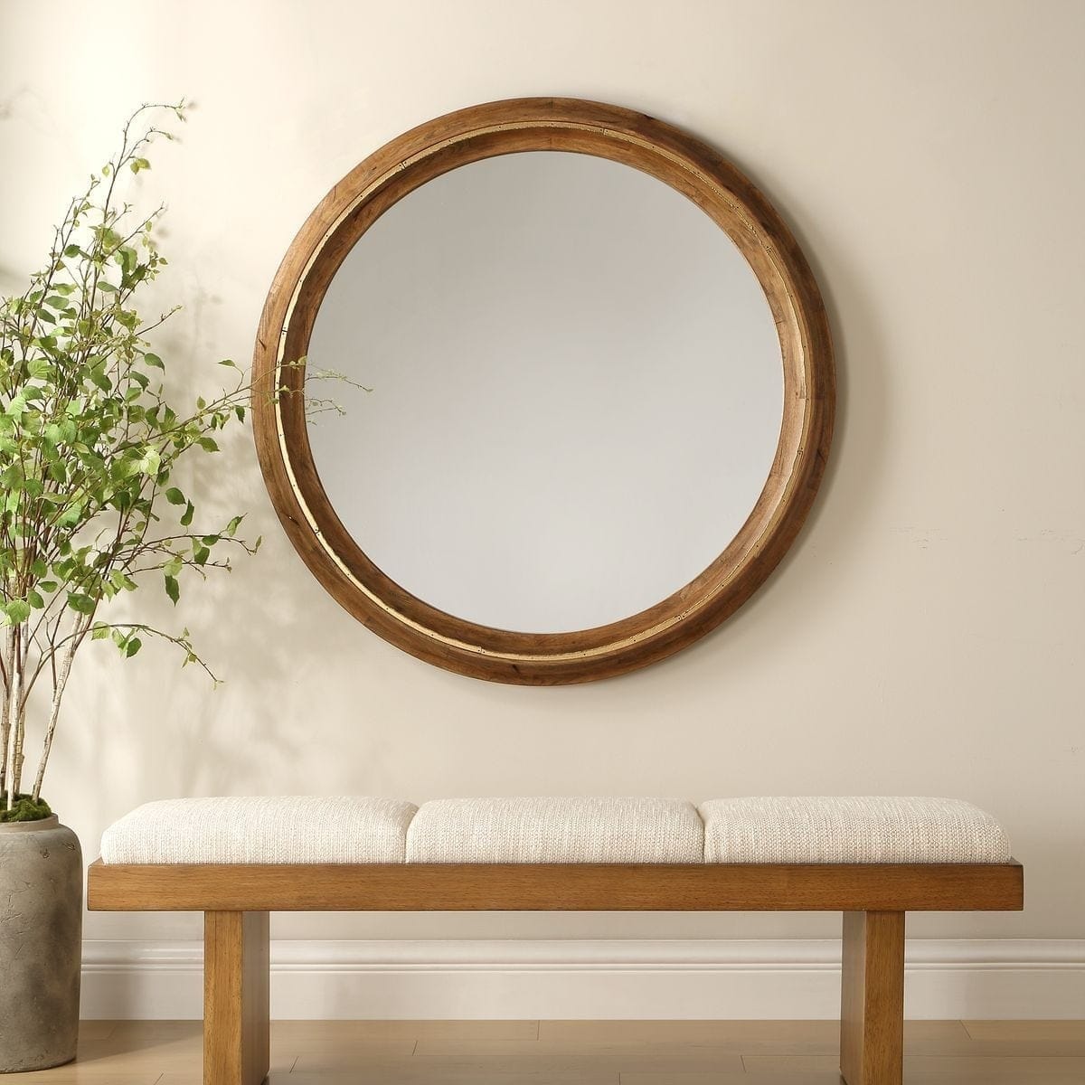 Uttermost Mirrors Frontier Round Mirror in Wood House of Isabella UK