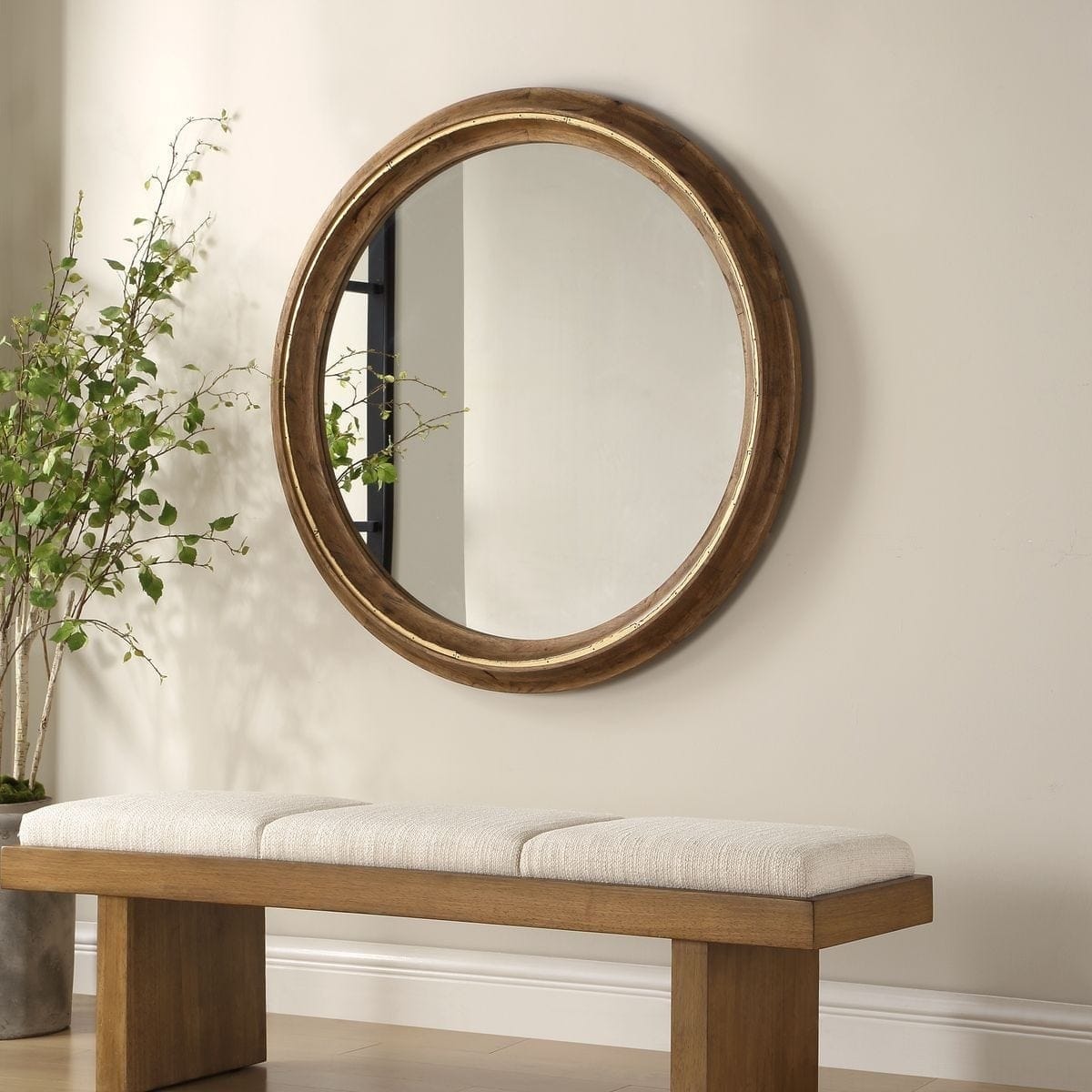 Uttermost Mirrors Frontier Round Mirror in Wood House of Isabella UK