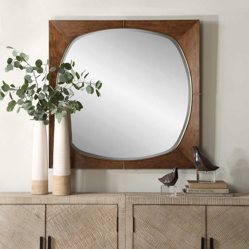 Uttermost Mirrors Garonne Square Walnut Mirror House of Isabella UK
