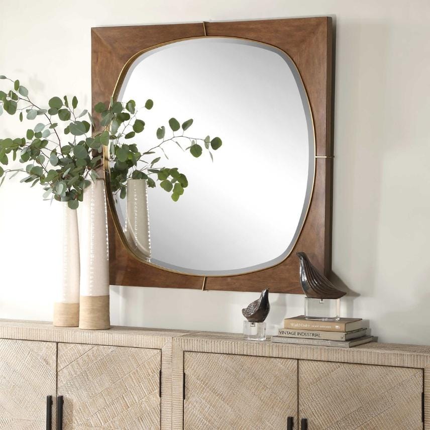 Uttermost Mirrors Garonne Square Walnut Mirror House of Isabella UK