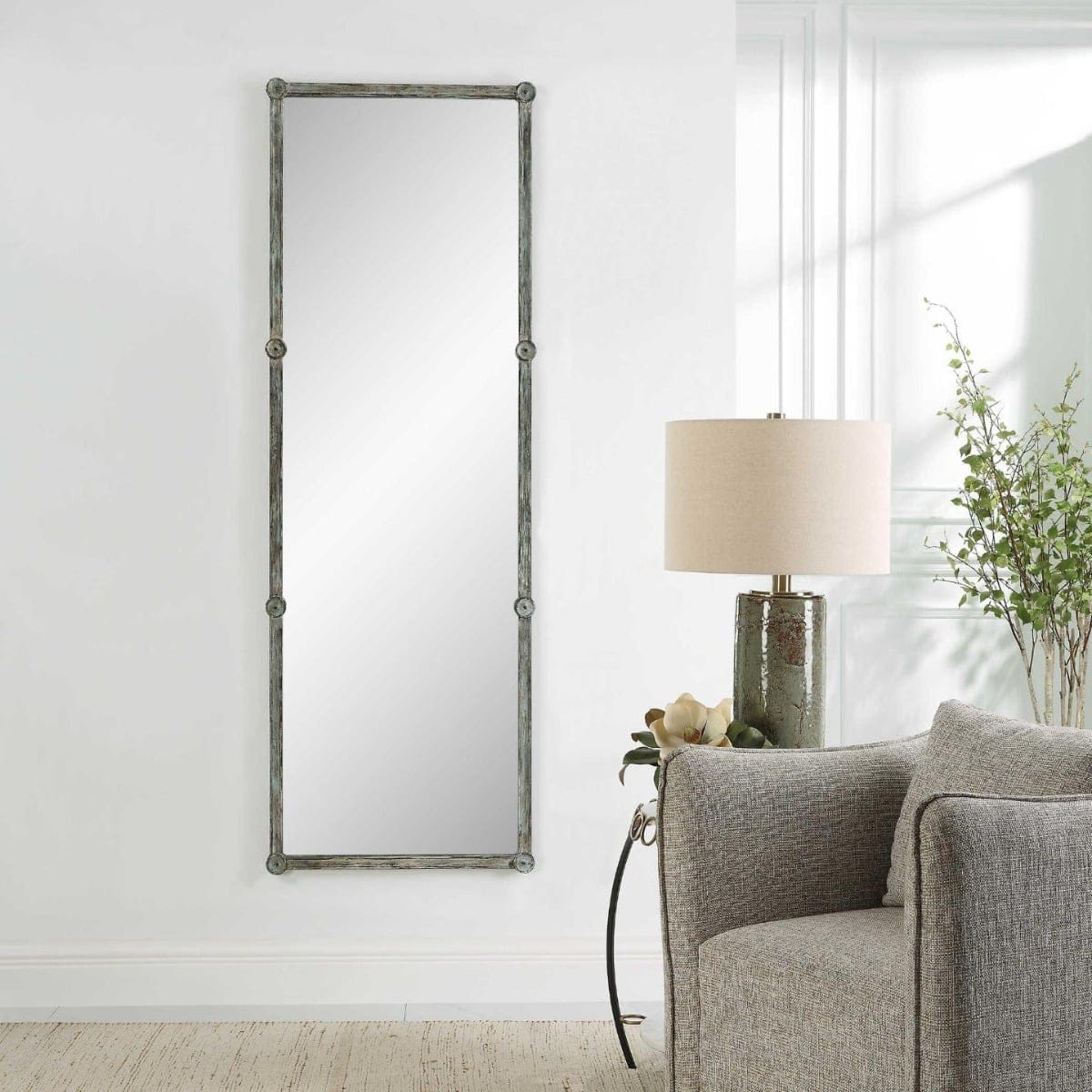 Uttermost Mirrors Gattola Gray Wash Dressing Mirror House of Isabella UK