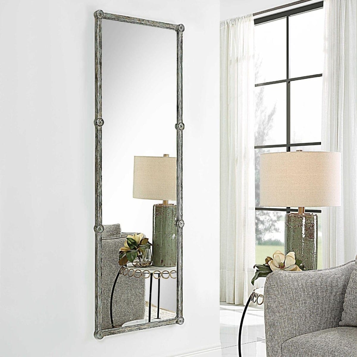 Uttermost Mirrors Gattola Gray Wash Dressing Mirror House of Isabella UK