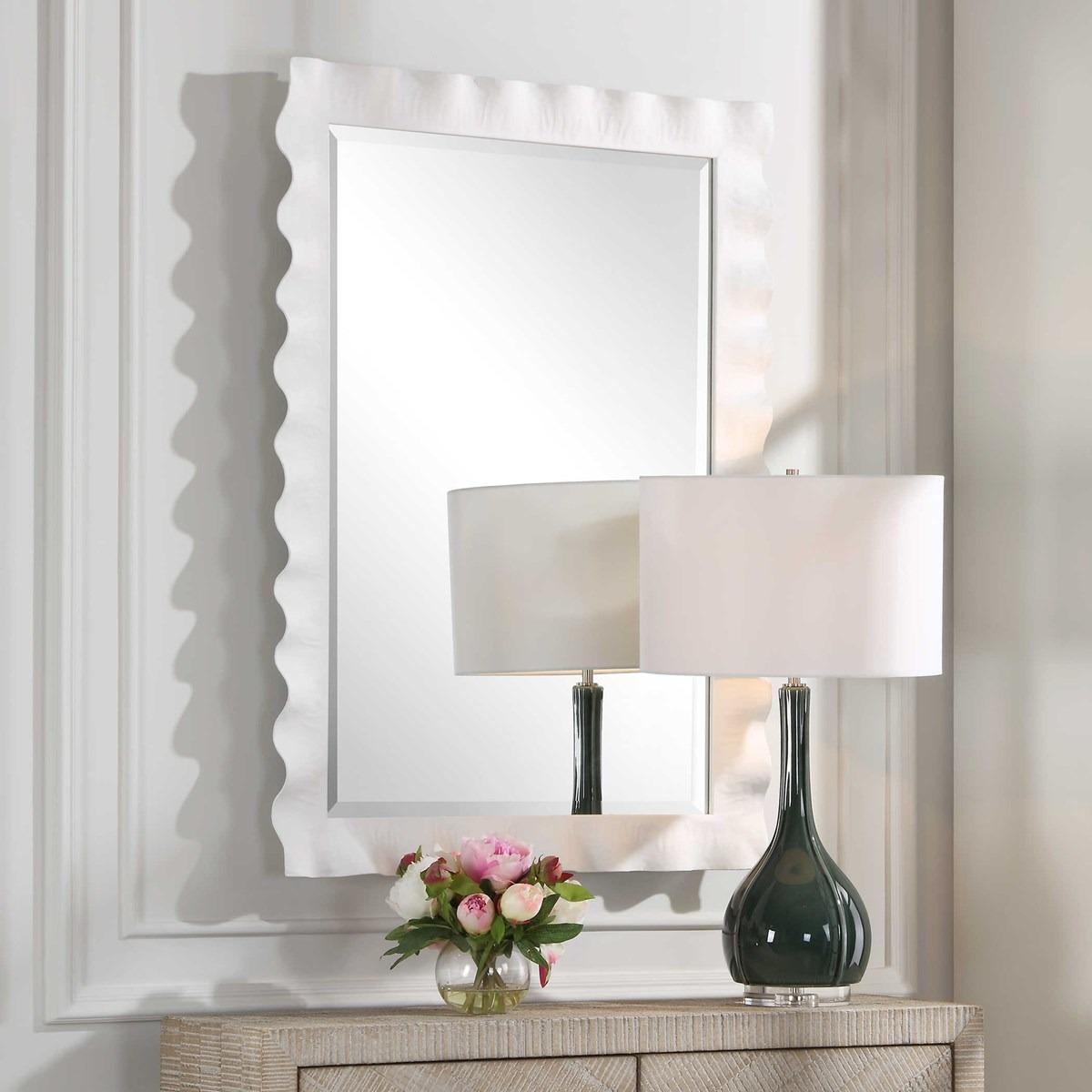 Uttermost Mirrors Haya White Scalloped Mirror House of Isabella UK
