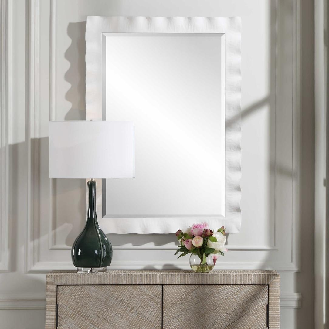 Uttermost Mirrors Haya White Scalloped Mirror House of Isabella UK