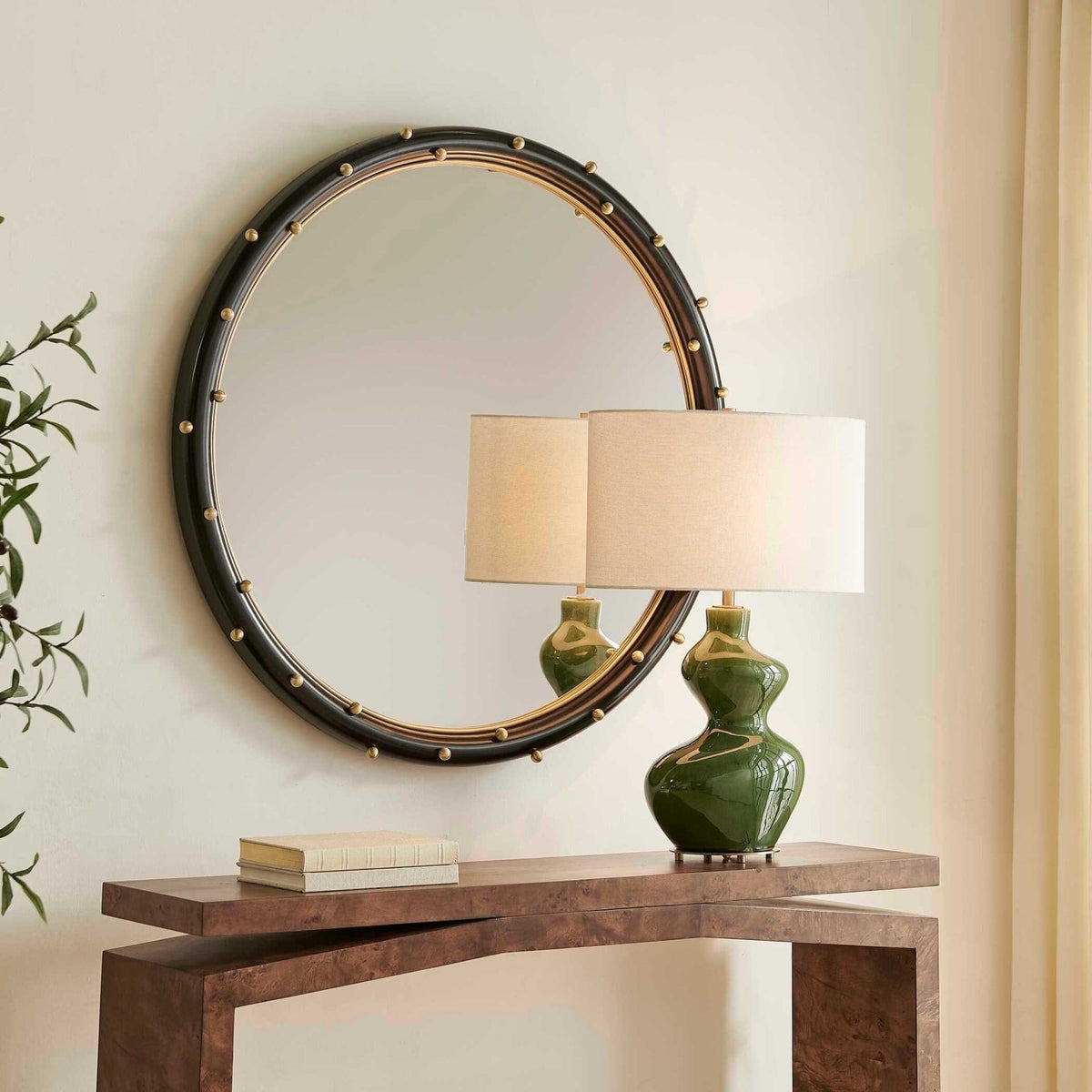 Uttermost Mirrors Helia Brass Round Mirror House of Isabella UK