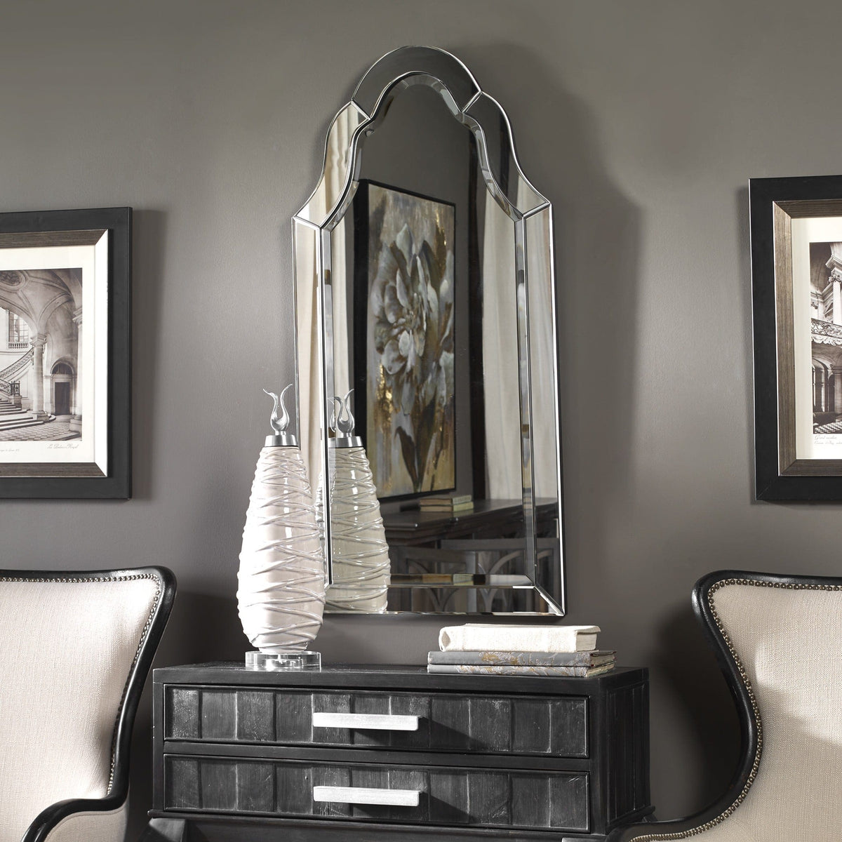 Uttermost Mirrors Hovan Frameless Arched Mirror House of Isabella UK