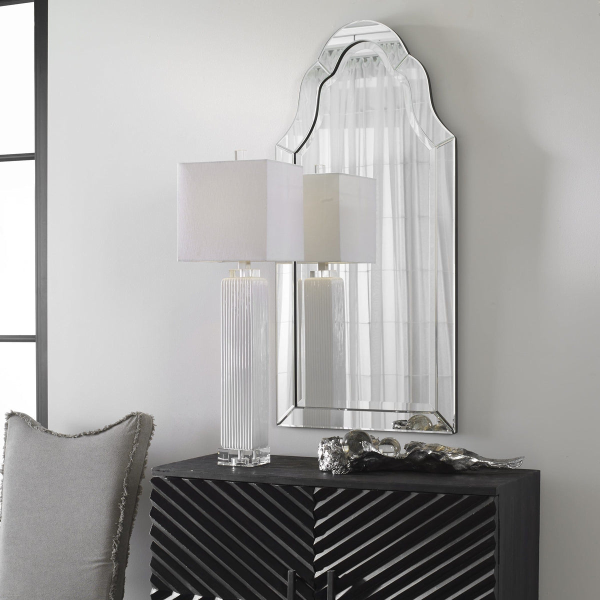 Uttermost Mirrors Hovan Frameless Arched Mirror House of Isabella UK