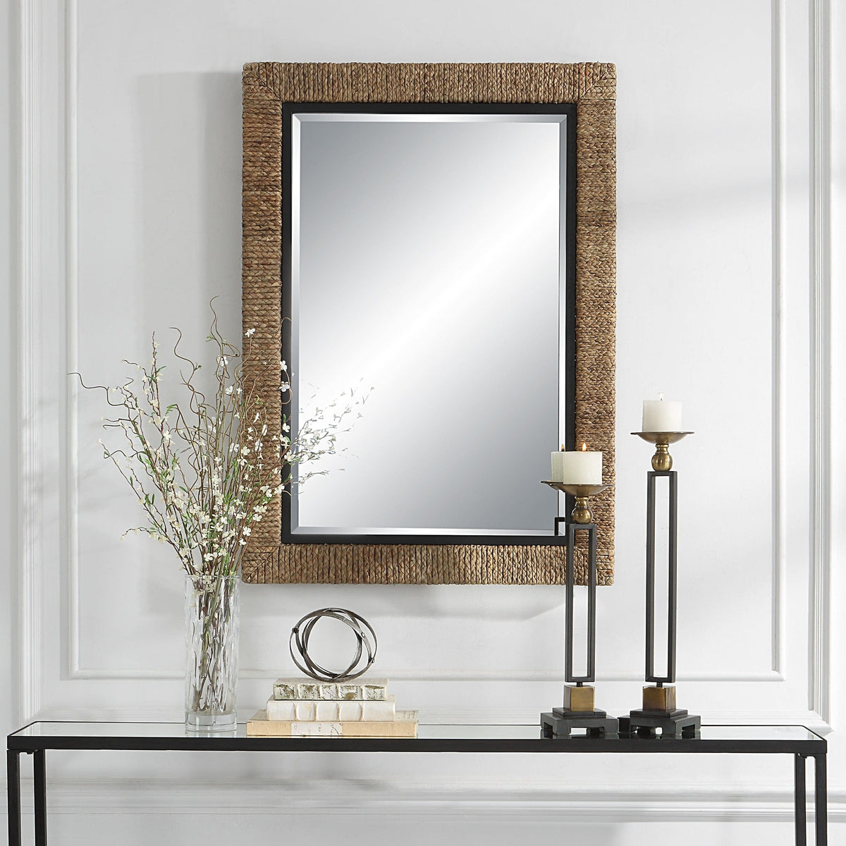 Uttermost Mirrors Island Braided Straw Mirror House of Isabella UK