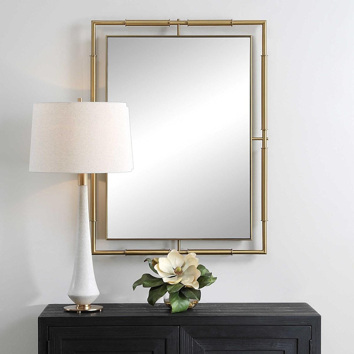 Uttermost Mirrors It's All Connected Rectangle Brass Mirror House of Isabella UK