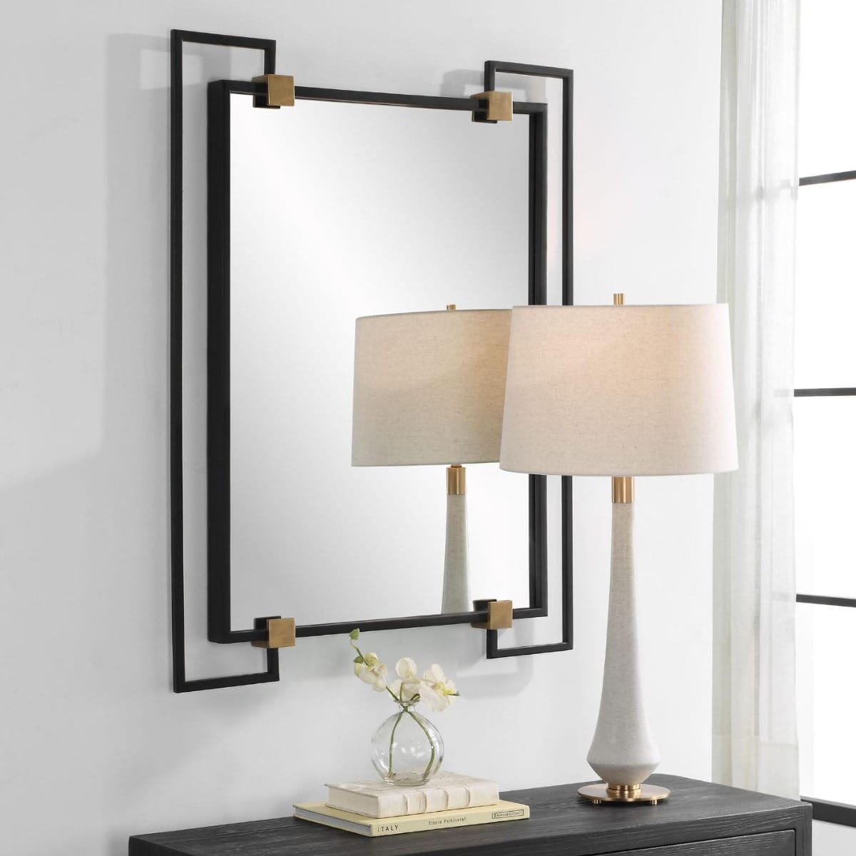 Uttermost Mirrors Ivey Rectangle Industrial Mirror House of Isabella UK