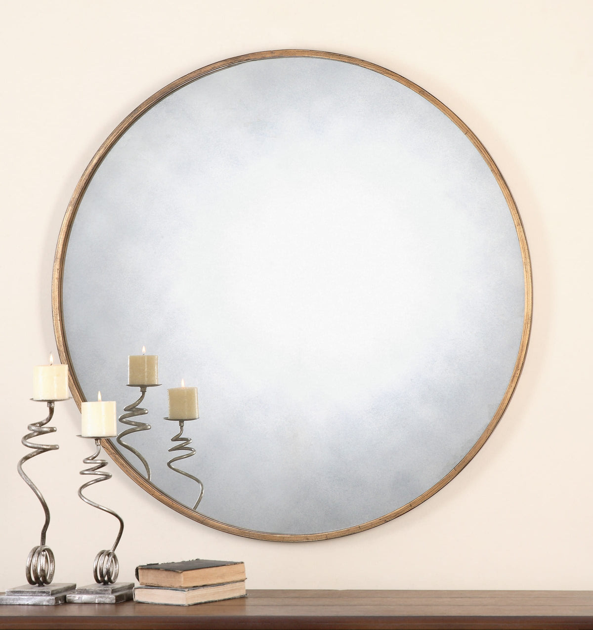 Uttermost Mirrors Junius Round Gold Mirror House of Isabella UK