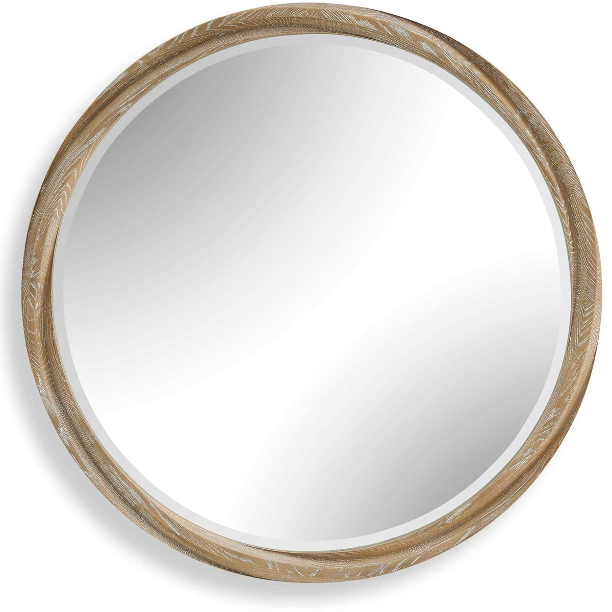 Uttermost Mirrors Landry Round Light Wood Mirror House of Isabella UK