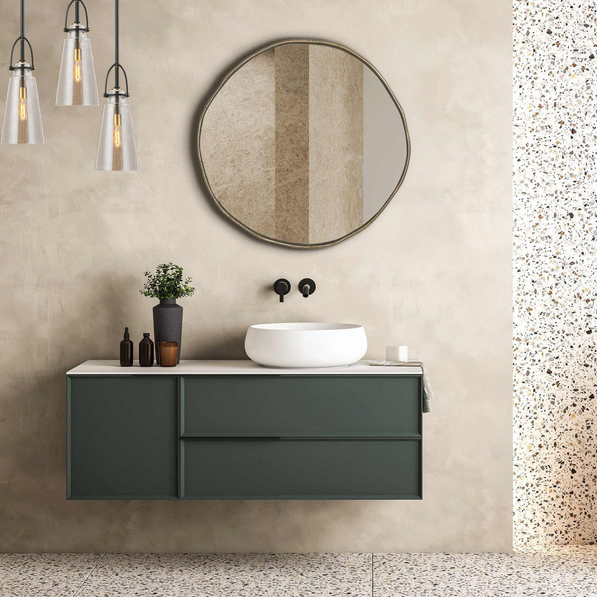 Uttermost Mirrors Lowen Round Brass Mirror House of Isabella UK