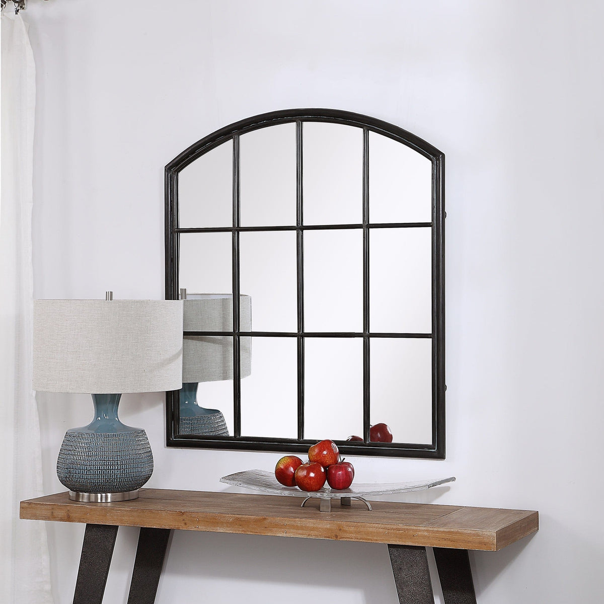 Uttermost Mirrors Lyda Aged Black Arch Mirror House of Isabella UK