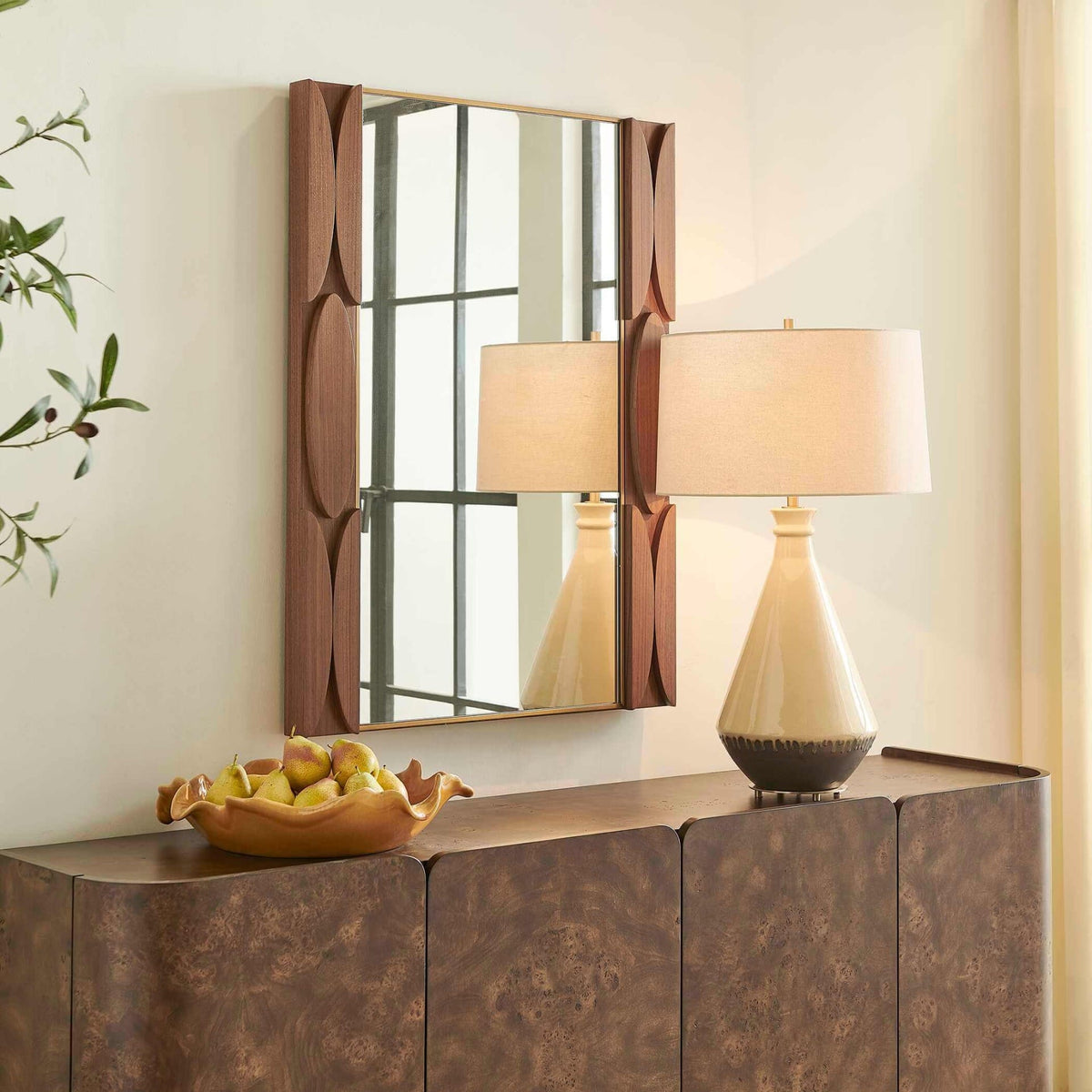 Uttermost Mirrors Macario Mid-Century Wood Mirror House of Isabella UK