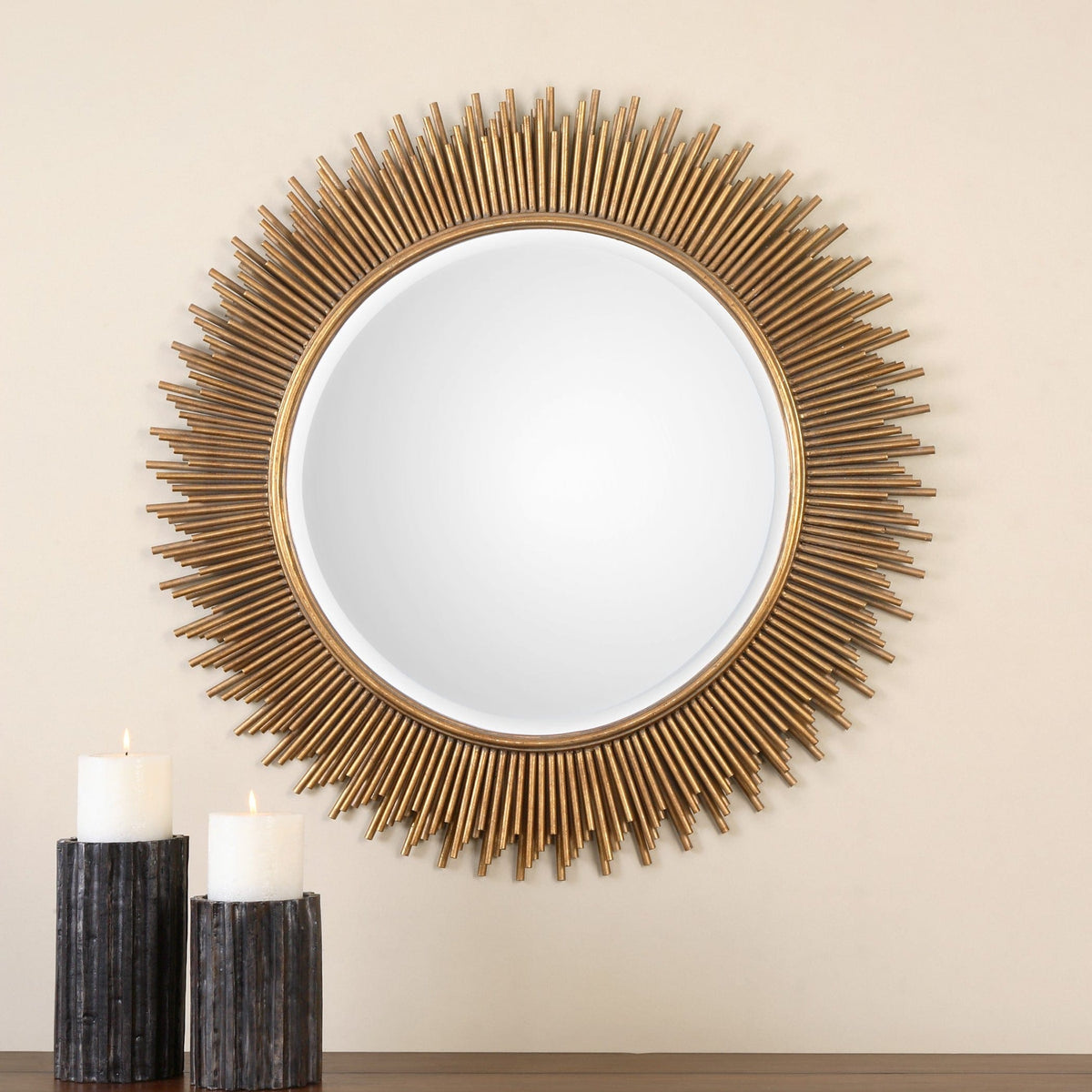 Uttermost Mirrors Marlo Round Gold Mirror House of Isabella UK