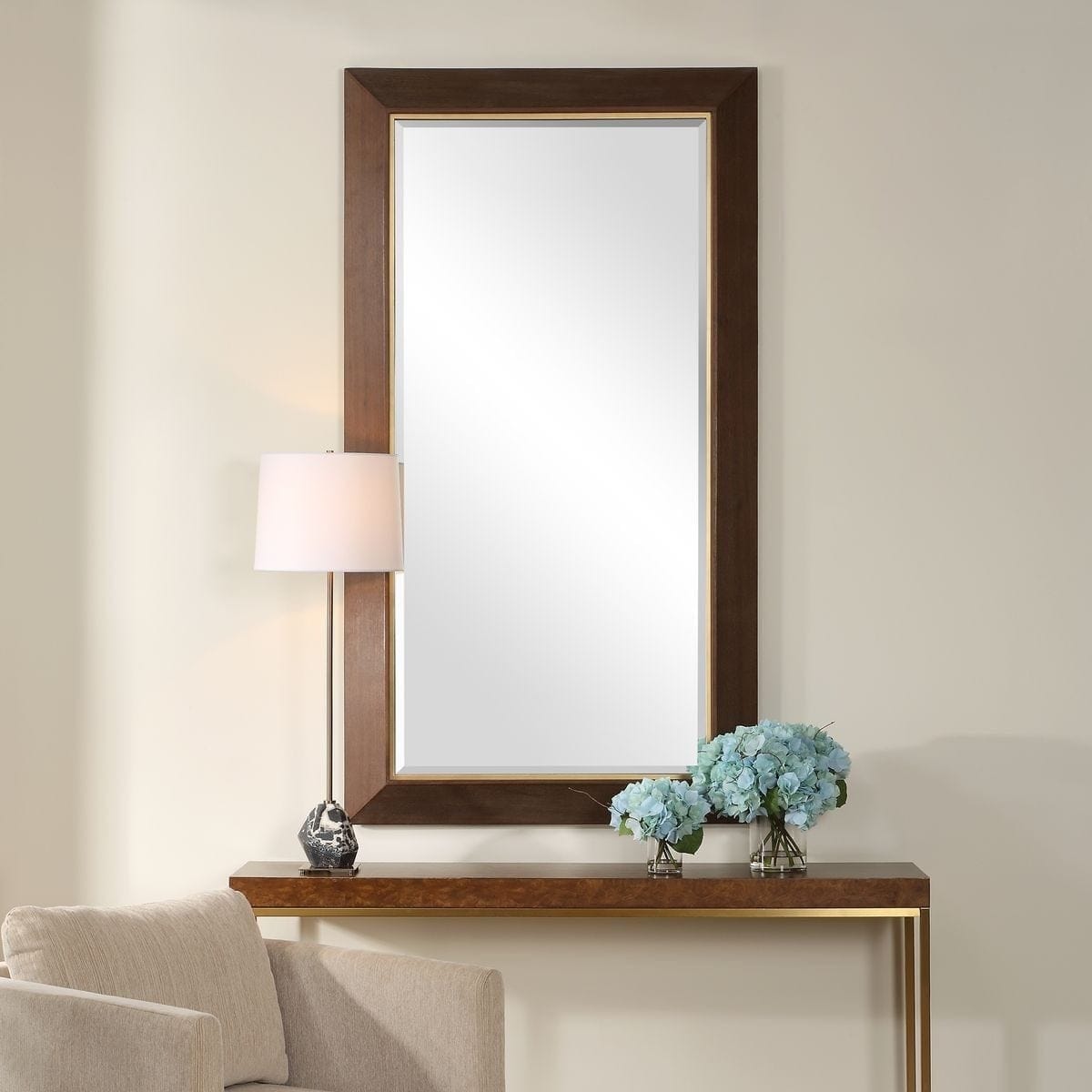 Uttermost Mirrors Matheson Rectangular Walnut Mirror House of Isabella UK