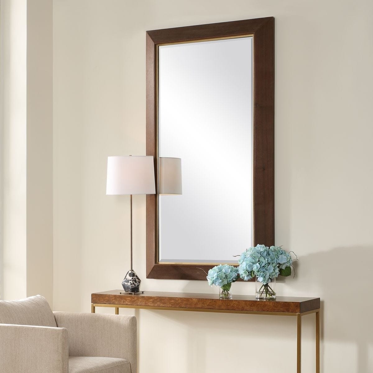 Uttermost Mirrors Matheson Rectangular Walnut Mirror House of Isabella UK