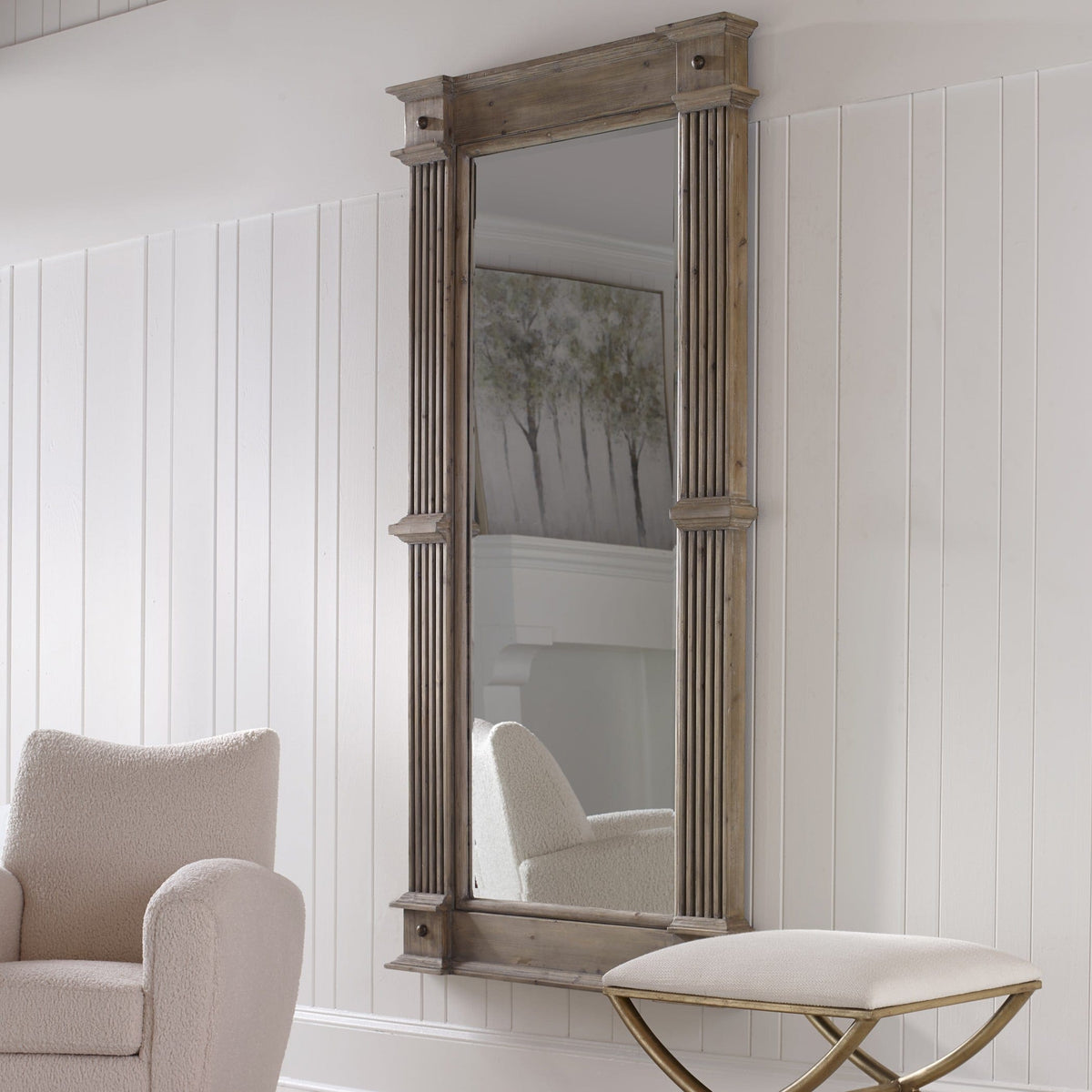 Uttermost Mirrors McAllister Natural Wood Oversized Mirror House of Isabella UK