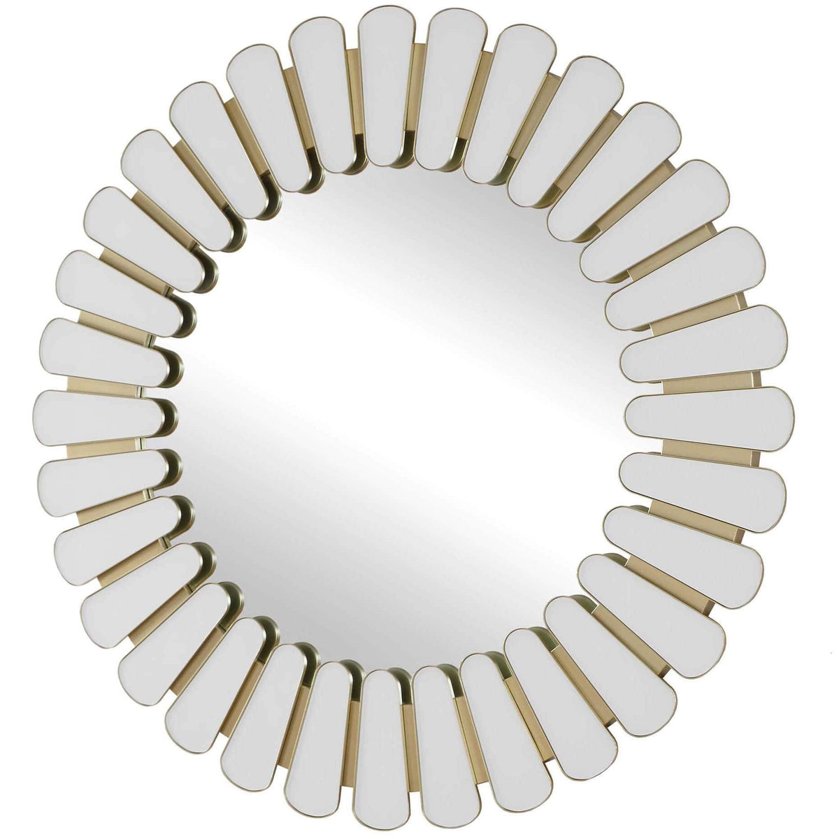 Uttermost Mirrors Miran White Glass Round Mirror House of Isabella UK