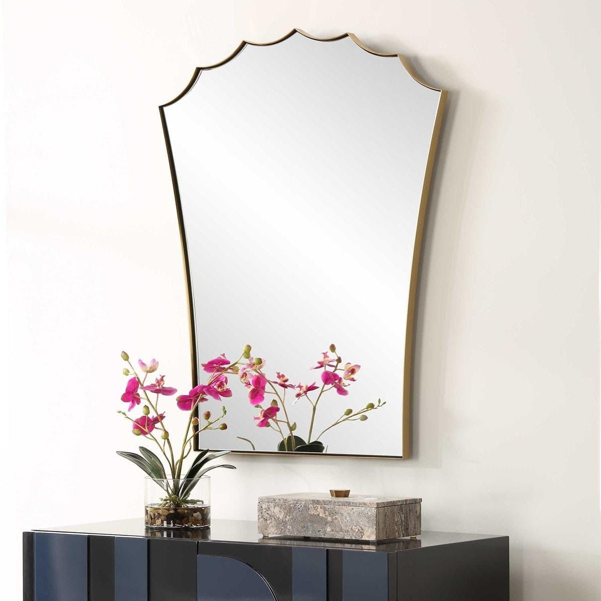 Uttermost Mirrors Monarch Scalloped Arched Vanity Mirror House of Isabella UK