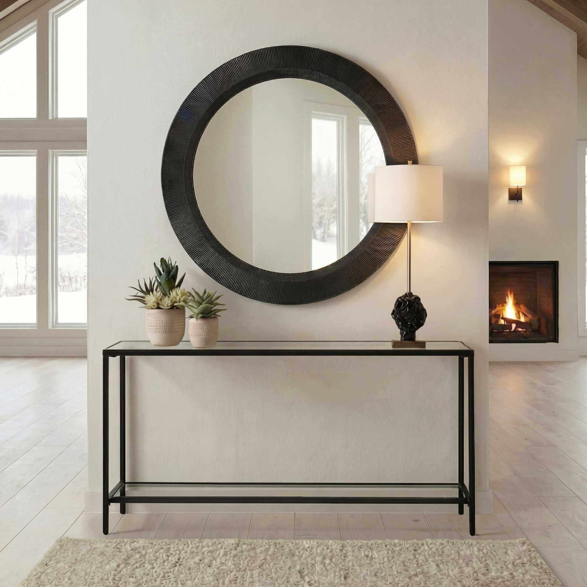 Uttermost Mirrors Montgomery Round Black Mirror House of Isabella UK