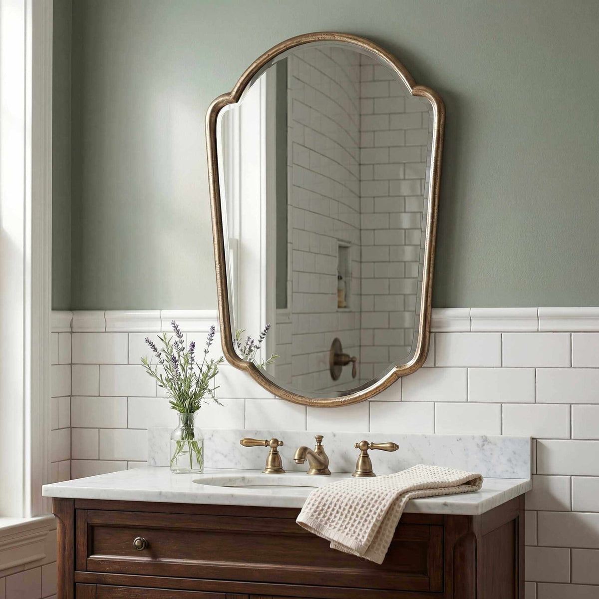 Uttermost Mirrors Naomi Antique Brass Mirror House of Isabella UK