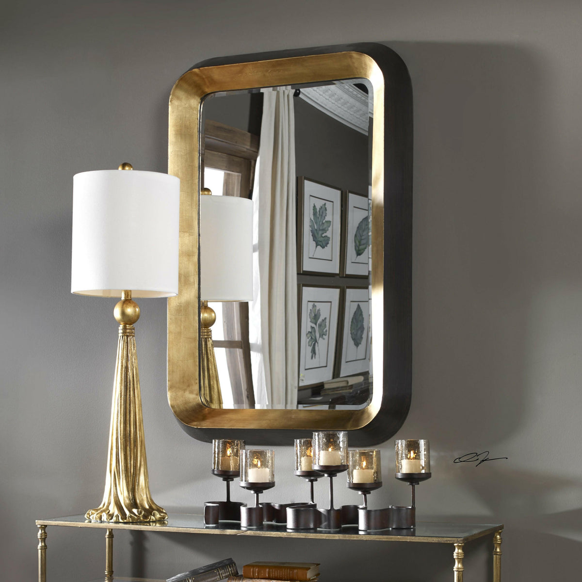 Niva Metallic Gold Wall Mirror.