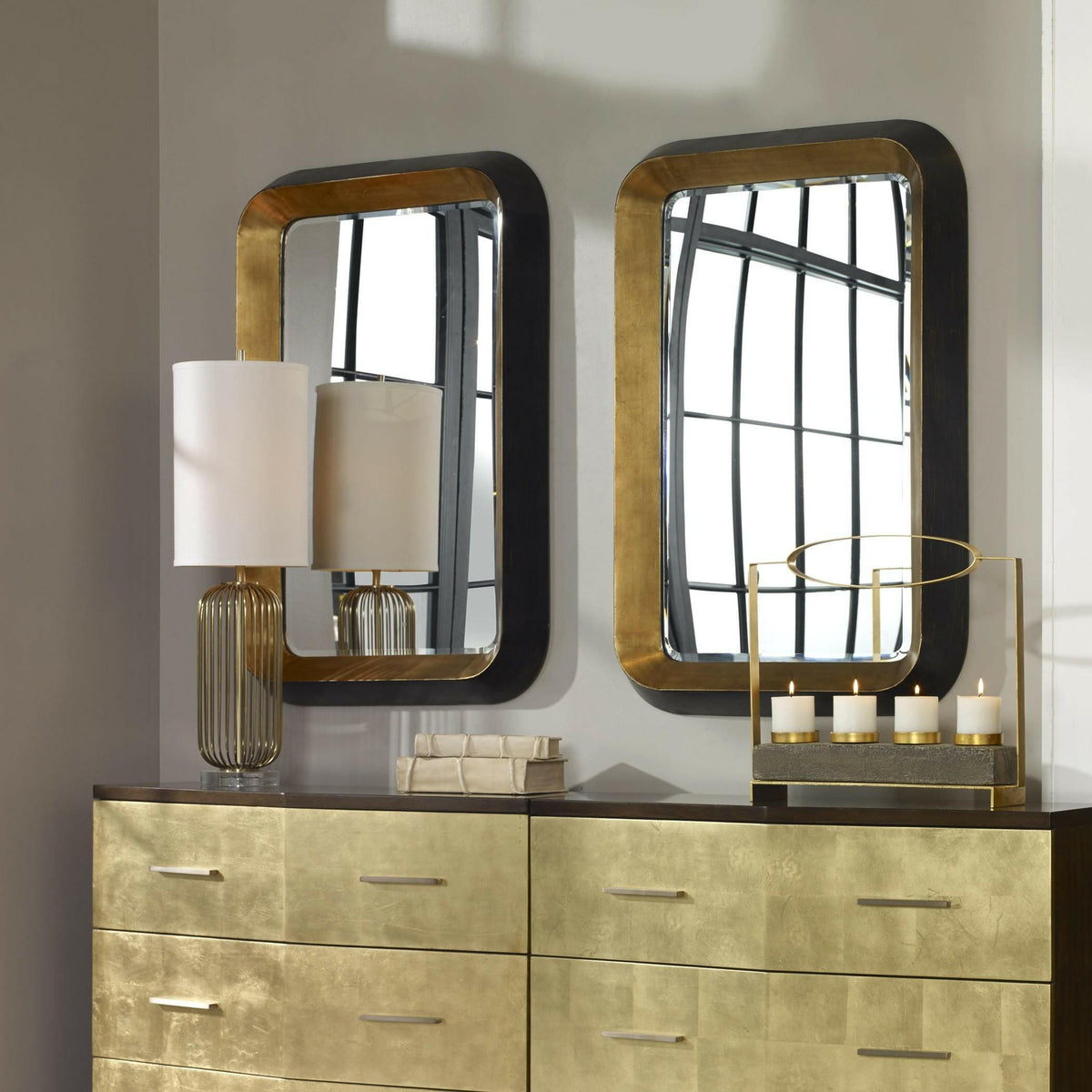 Niva Metallic Gold Wall Mirror.