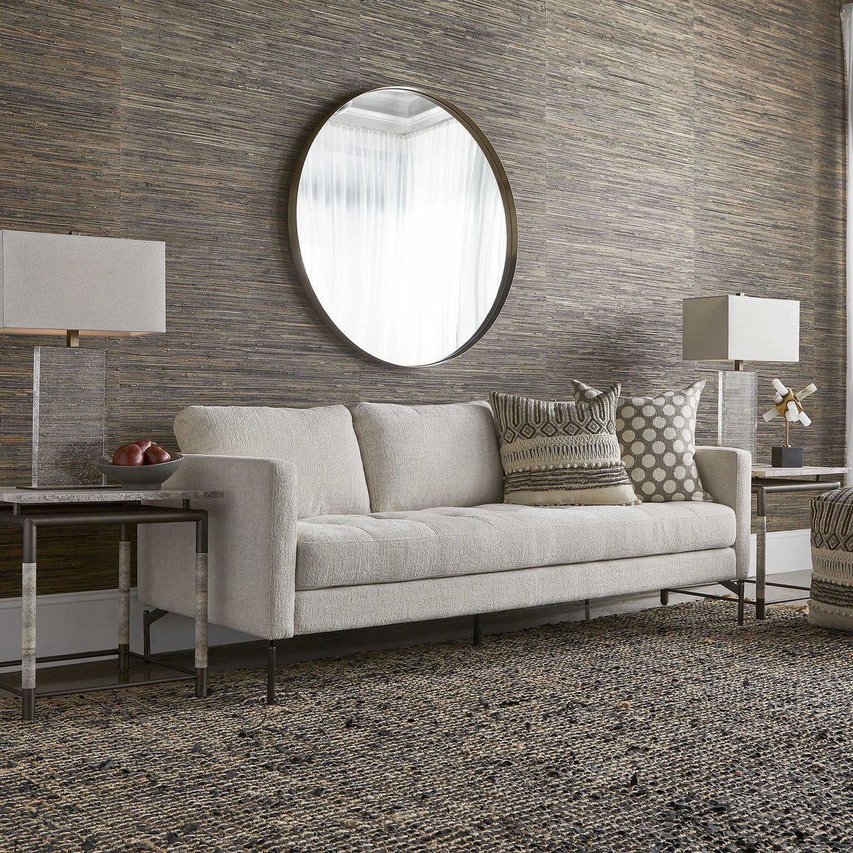 Uttermost Mirrors Padria Round Mirror - 102cm Brass House of Isabella UK