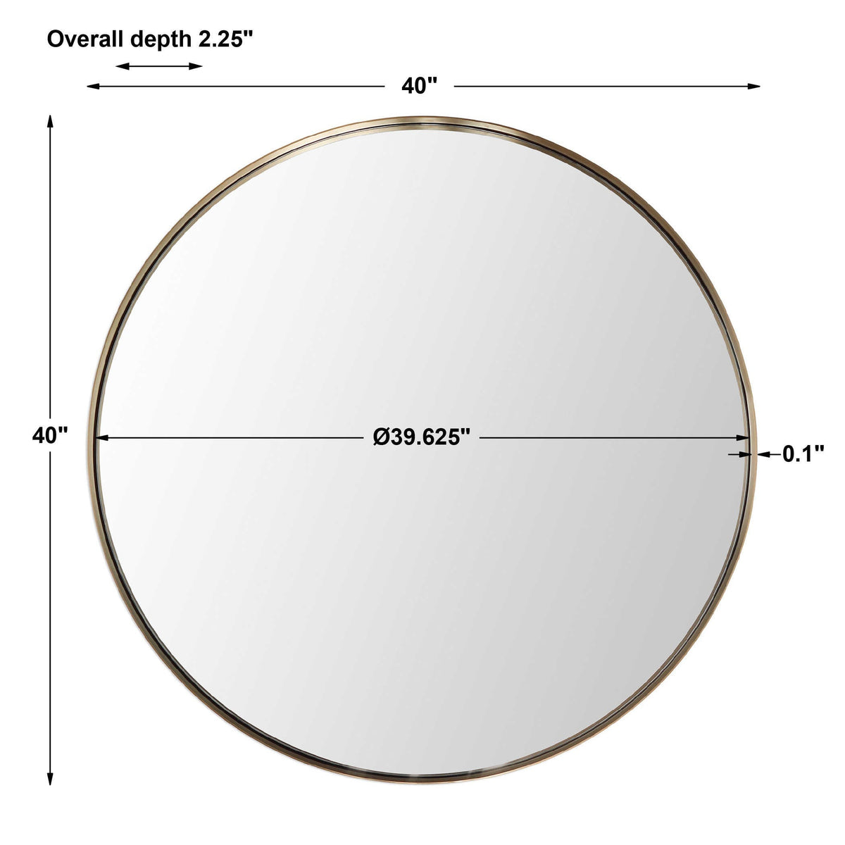 Uttermost Mirrors Padria Round Mirror - 102cm Brass House of Isabella UK