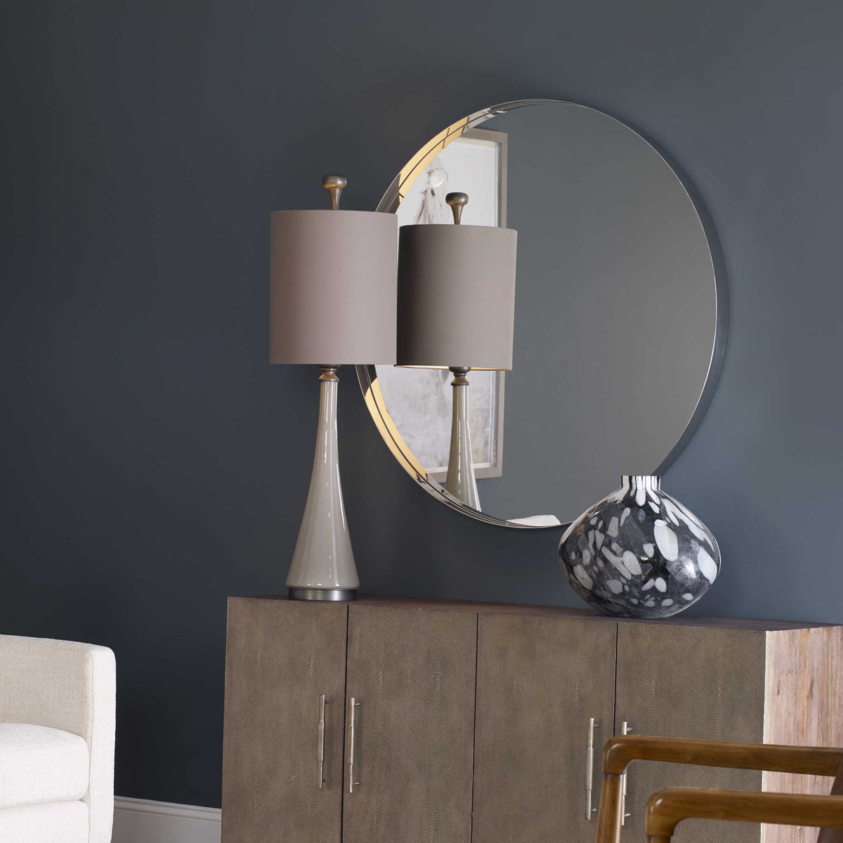 Uttermost Mirrors Padria Round Mirror - 40 Nickel House of Isabella UK