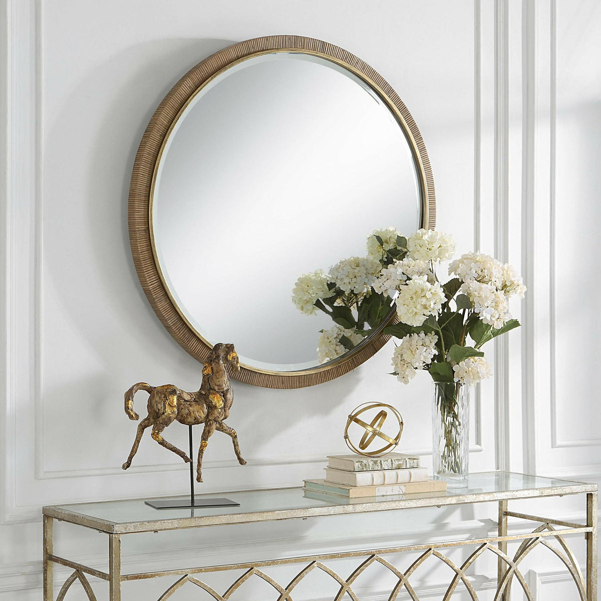 Paradise Round Rattan Mirror.