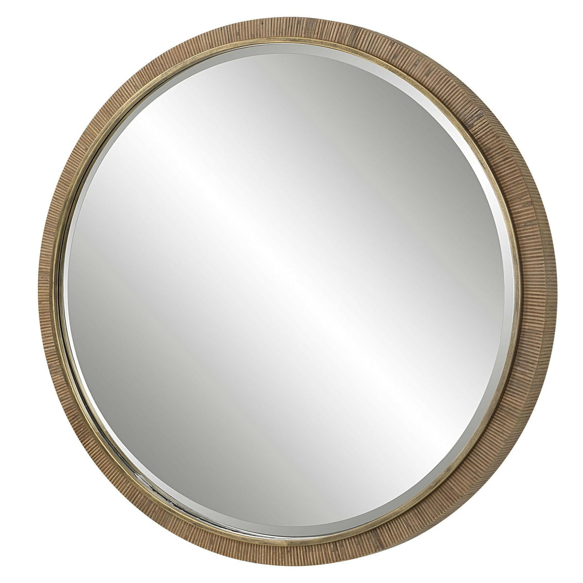 Paradise Round Rattan Mirror.