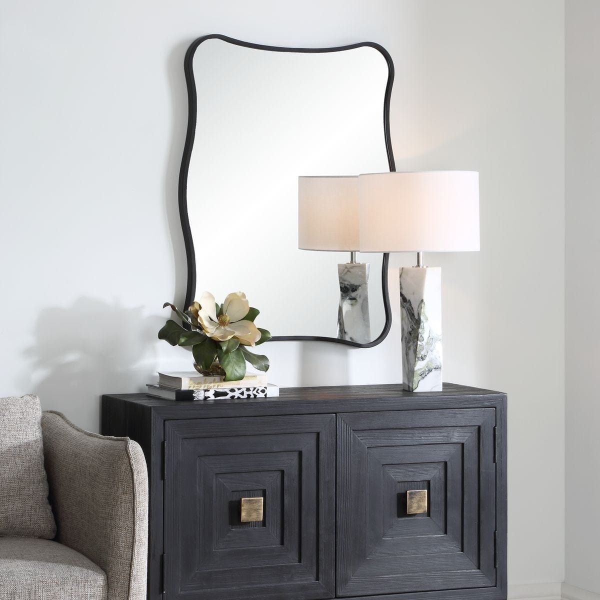Uttermost Mirrors Pavia Vanity Mirror in Black House of Isabella UK