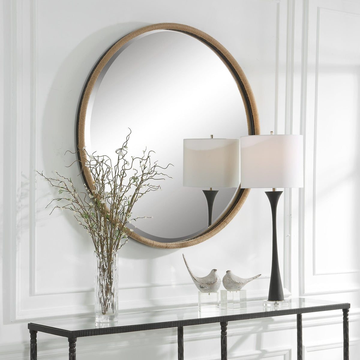 Uttermost Mirrors Ranchero Natural Rope Round Mirror House of Isabella UK