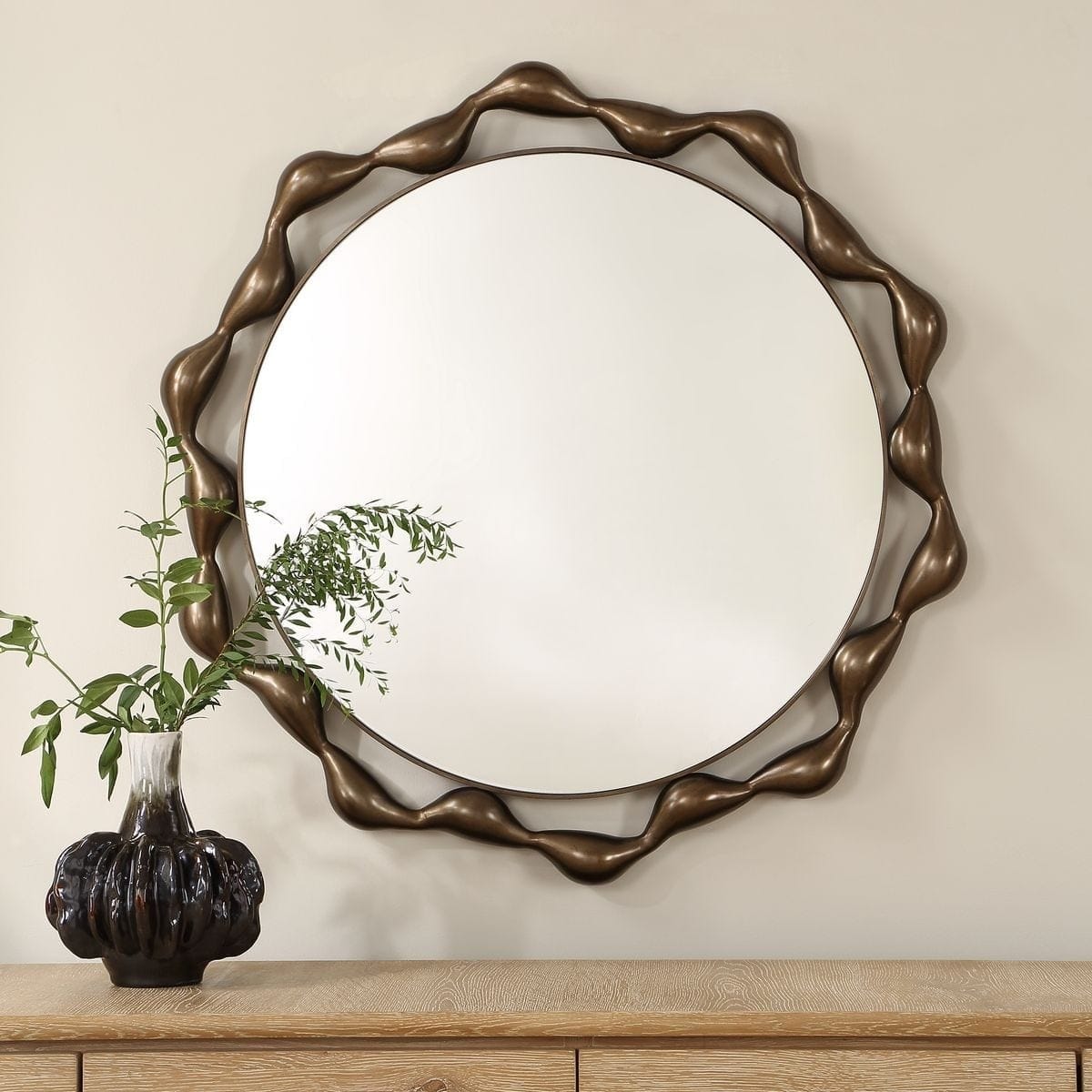 Uttermost Mirrors Remolino Round Mirror in Bronze House of Isabella UK