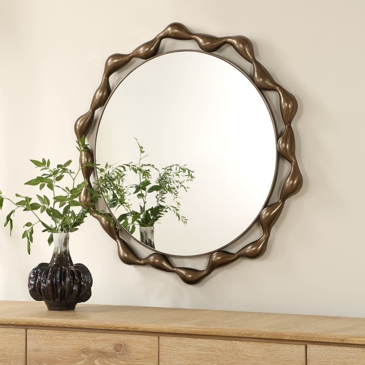 Uttermost Mirrors Remolino Round Mirror in Bronze House of Isabella UK